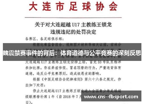 魏震禁赛事件的背后：体育道德与公平竞赛的深刻反思